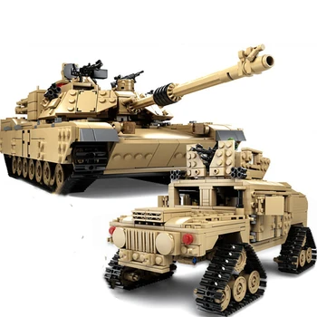 KAZI 1463PCS 2-in-1 tank soomustatud sõiduk tehnoloogia ehitusplokk M1A2 ABRAMS tank mudel laste mänguasi sünnipäeva kingitus