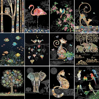 Akvarell Loomade Öökull Trükitud Lõuendile Cross-Stitch Tikandid Komplekt Käsitöö Näputöö Kätetöö Maali Hambaniiti Loetud Tutvustusi