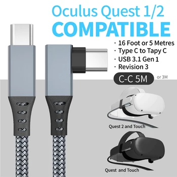 eest Oculus Quest 2 Link Kaabel 3M/5M C-Tüüpi USB-3.2 Gen 1 andmeedastus Kiire Laadimine jaoks Oculus Quest 2 Tarvikud VR Peakomplekt