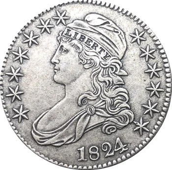 Ameerika Ühendriikide 50 Senti ½ Dollari Vabaduse Eagle Sokliga Rind Poole Dollari 1824 Cupronickel Pinnatud Hõbe Mündi Koopia