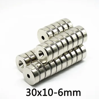 1~50tk 30x10-6 N35 Võimsad Magnetid 30*10 mm Auk 6mm Alalise Ring Peitpeakruvi Neodüüm Magnet Magnet 30X10-6mm 30*10-6mm