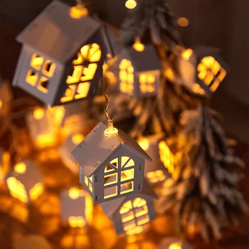 2M 10LED LED Jõulud Maja Stiil Haldjas Hele Puidust Xmas Natal Vanik Kerge jõulukaunistused Kodu 2022 Uue Aasta Kingitus