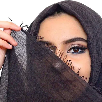 2022 Uus 70*175Cm Naiste Moslemi Crinkle Hijab Naistele Pehme Puuvillane Headscarf Islami Pea Wrapid Femme Musulman Pea Sall