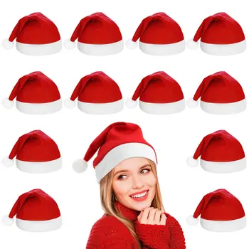 LUCIDDREAM 12 Tk mittekootud Jõulud Jõuluvana Mütsid Pack Täiskasvanud ja Lapsed Punane Odav Beanie Müts 2023 Jõulud Kingitus