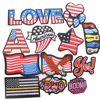1tk OMG Armastus Ameerika Raud Appliques Plaastrid Seljakott Riided Riigi Lipu Plaaster DIY Plaaster Tikitud Embleem Kleebis