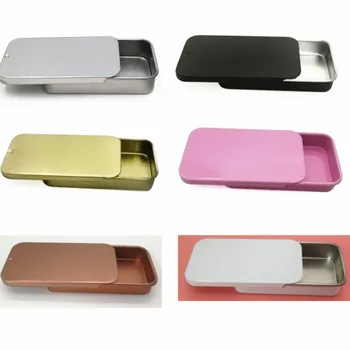 Metallist Portsigar Tühi Mini Tin Box Valgeplekk Push Candy Pill Juhtudel Konteinerid Jar Hingedega Konteinerid Korraldaja Ladustamise Kasti
