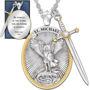 Katoliku Pühak Ripats Michael St. Michael The Archangel Ripats Kaelakee Dropshipping