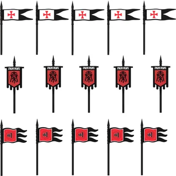 Keskaegne Sõjaväe Lippude ehitusplokid Crusader Rüütlid Arvandmed Iidse Hiina Sõdurid Tarvikud Relvad Tellised Mänguasjad DIY Kingitus