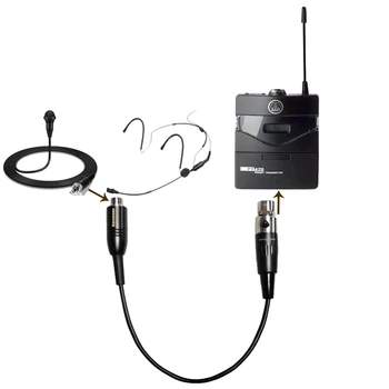 Sennheiser clip peakomplekt micophone jaoks akg saatja 3-pin mini xlr-3,5 mm kaabli pistiku adapter pikendusjuhet