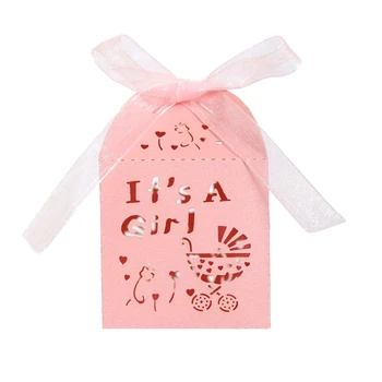10/25pcs Väike Armas Kingitus Kastid Tüdruk Ristimine Baby Shower Sünnipäeva Kasuks Pakendi Pink Candy Box Wrap Pakkumise Hulgimüük