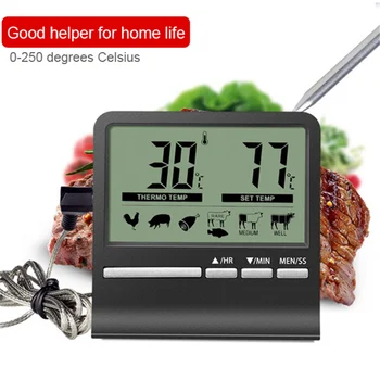 Toidu Termomeeter Roostevabast Terasest Sond LCD Digitaalne Ekraan Instant Loe Seista Omanik Temperatuuri Näidik BBQ Liha Küpsetamine