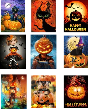 Värvimine Poolt Numbrid Halloween Pumpkin Joonis Lõuendil HandPainted Kingitus Pildi Number loomade Komplektid Kodu Kaunistamiseks