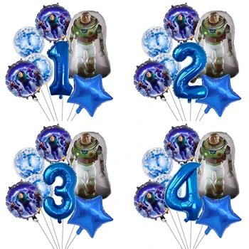 6tk Buzz Lightyear Õhupallid 32inch Sinine Number Õhu Globos Laste Sünnipäeva Baby Shower, Kodu, Kaunistused, Lapsed, Mänguasjad, Kingitused
