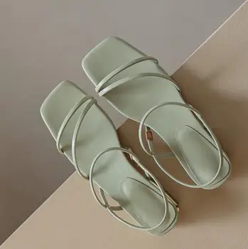Uus Mood Daamid Sandaalid Paksu Kanna Brändi Elastne Sussid Suvel 2022 Sandaalid Värviga Elegantne Toasussid Daamid Sussid