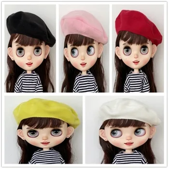 9 värvid moes barett Blyth nukk müts tarvikud Barbie BJD SD-1/6Doll kanda peakatet