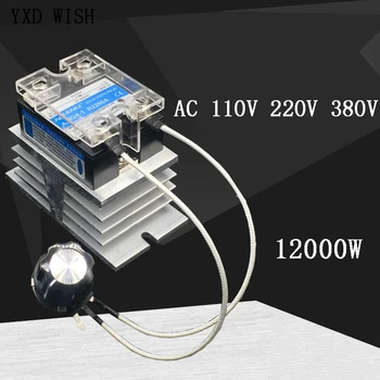 12000W AC 110V 220V 380V SCR Elektroonilise pingeregulaatori Reguleerida Temperatuuri Kiiruse Kontroller Dimm Dimmer Termostaat