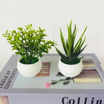 Mini Kunstlik Aloe Taimed Bonsai Väike Simuleeritud Puu Potitaimed Võltsitud Lilled Office Tabel Pottidesse Kaunistused Koju Aed Decor