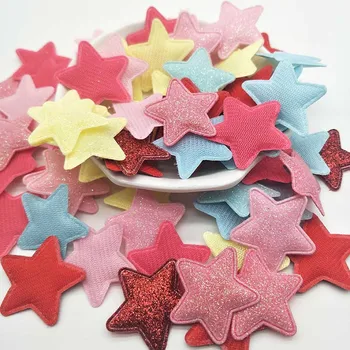 100tk/palju 3.3 cm Glitter Star Polsterdatud Appliques Beebi Tarvikud Klamber DIY Kid plaastrid ja Kook Lisa Kaarte