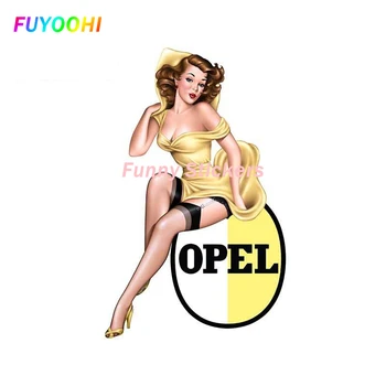 FUYOOHI Mängida Reklaamid on Isikupärastatud Cartoon Opel Pin-Up Tüdruk Auto Kleebised Veekindel Pagasiruumi Kaitseraua Kriimustuste-Tõend, Seksikas Sülearvuti Decal