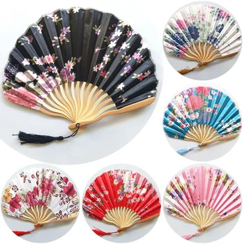 Vintage Silk Kokkuklapitavad Fänn Retro Hiina Jaapani Bambusest Kokkuklapitavad Fänn Tutt Tants Käsi Fänn Kodu Kaunistamiseks Ornament Käsitöö Kingitus
