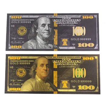 Must 100 dollari Kulla Must USD 100-eurone pangatäht, Värvilised 24k Kuld Pangatähtede puhul suveniiride kogumine