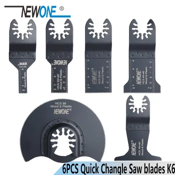 NEWONE 6tk/komplekt 6 HCS Quick-release/muuta Võnkuva Vahend, multifunktsionaalne tööriist Renovator saelehed puit/plastik lõikamine