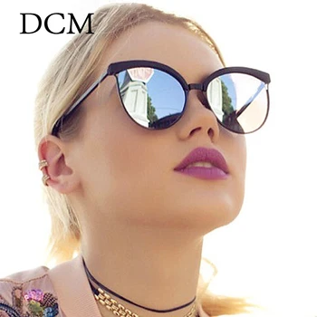 DCM Uusim Cat Eye Päikeseprillid Naiste Mood Brändi Disainer Peegel Objektiiv Cateye päikeseprillid naistele, UV400