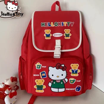 Sanrio Hello Kitty Uued Punased Kotid Õpilase Koolikott Korea Stiilis Koomiks Seljakotid Armas Kotid Naiste Õlakott, Y2k Tüdrukud Seljakott