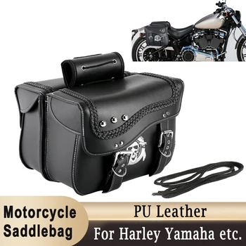 1 Paar Mootorratta Saddlebags Suure Mahutavusega Veekindel PU Nahast Tagumine Pool Ladustamise Kotid Pagasi Universal jaoks Harley Yamaha jne