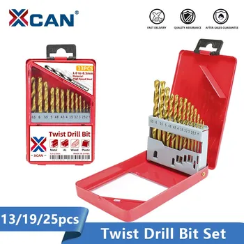 XCAN Twist Drill Bit Set 1.0-13mm Titaan Kaetud Metallist Relv Puurava Lõikur Elektrilised Tööriistad Tarvikud HSS Puit, Metall Drill Bit