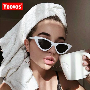Yoovos Cateye Päikeseprillid Naistele 2021 Retro Cat Eye Brändi Disaini Päikeseprillid Naistele Luksus Vintage Oculos Feminino Päikeseprillid