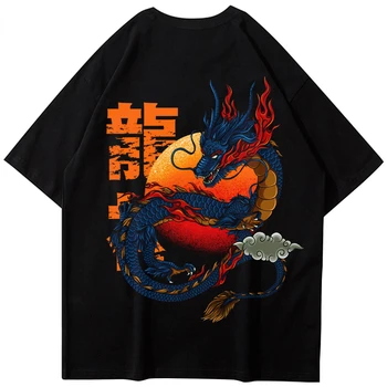 Uus Naiste T-särk Vabaaja Jaapani Tõusulaine Brändi Samurai Trükkimine Spordi T-särk Dragon Hiina Stiilis Lühikeste varrukatega T-särk Mees