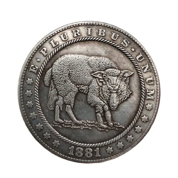 Ameerika Ühendriigid Rändaja 1881 mälestusmünte Kogumise Hunt Kitse Nahka Ühe Dollari Suveniiride Kodu Kaunistamiseks, Käsitöö, Kingitus,