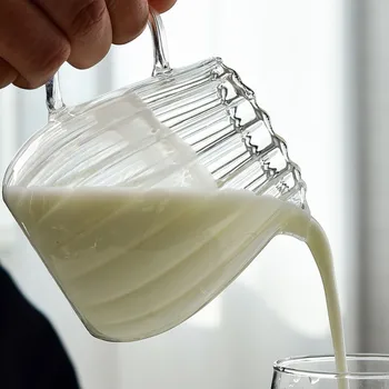 Triip Kohvik Drinkware Piima Kannu Klaas Tass Soojus-resistantn Klaas Tass Käepide Kohvi Piima Tee Eraldaja