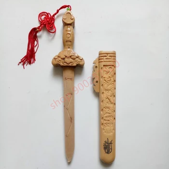 Taoistlik tooted, Zhengyi Taoism Taoistlik magic relva -, virsiku-puidust mõõk, 29 cm Seven Star virsik puidust mõõk, logi värv