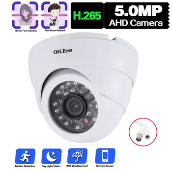 Näotuvastus Analoog CCTV Dome Kaamera Väljas AHD Turvalisuse Kaamera, HD 5MP Night Vision Video Surveillance System Kit 1080P XMEYE