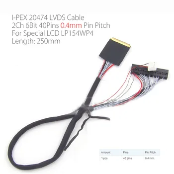 Erilist I-PEX 20474 2ch 6bit 40pins 0.4 mm Pin-Pigi LP154WP4-TLA1 15.4 inch LED LCD LVDS Ekraani Kaabel