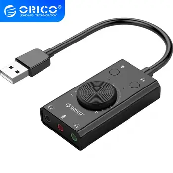 ORICO Väline USB helikaart Stereo Mic Kõlar 3,5 mm Peakomplekti Audio Jack-Kaabel Adapter Helitugevuse Reguleerimine Tasuta Sõita