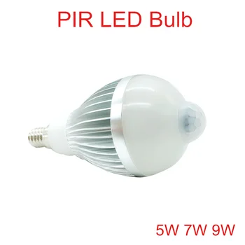 5W 7W 9W PIR LED Pirn AC110V-240 E14 liikumisanduriga LED Väljas valgust Soe Valge/Külma Whtie PIR LED Pirn lambid tuled