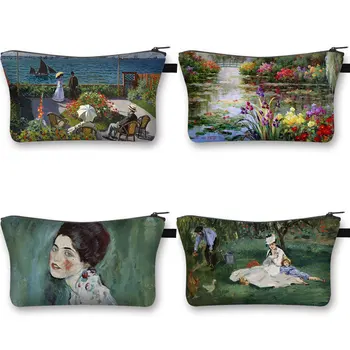 Lily/ Starry Night /Kiss Maali Kuulsad Maalid Kosmeetika Kott Van Gogh / Monet Naised, Daamid Meik Kotid Kingitus
