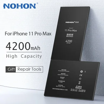 NOHON Suure Mahutavusega Aku iPhone 11 Pro Max Telefoni Bateria iPhone 12 X XR, XS Max SE 2020 SE2 6 6S 7 8 Plus