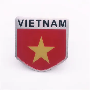 Alumiinium Vietnam riigivapp Lipud, Logo, Autode Kere Kleebised Kilp-Styling 5X5CM