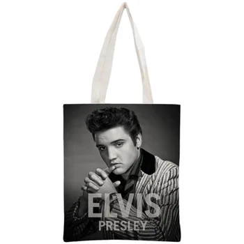 Custom Elvis Presley Kott Korduvkasutatavad Naiste Käekott Õlal Kott Kokkupandav Lõuend Kandekotid Naiste Õlakott, Lõuend