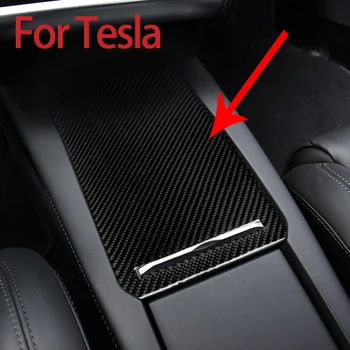 Süsinikkiust Konsooli Ladustamise Kasti Kaitsev Kleebis Jaoks Tesla Model X Auto interjöör kriimustuskindel