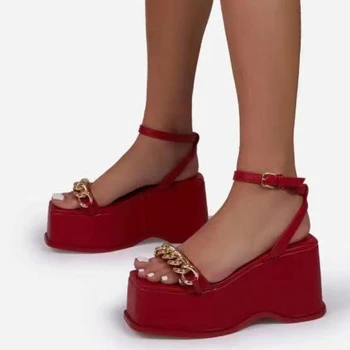 Naiste Kõrge Kontsaga Sandal Suvel 2022 Uued Kiilud Platvorm Paks Stiilne Naine, Kingad INS Populaarne Naiste Sandaalid Suur Suurus 43