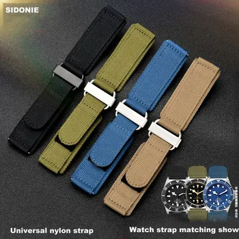 Hook-and-loop kinnitus Nailon vaata rihm 22mm 24mm sport watchband nato rihm Must sinine roheline riba kvaliteetne lukk