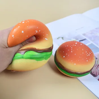 Burger Stressi Palli 3D Squishy Hamburger Fidget Mänguasjad Silikoon Dekompressiooni Silikoon Pigistada Fidget Palli Fidget Meele Mänguasi 2022