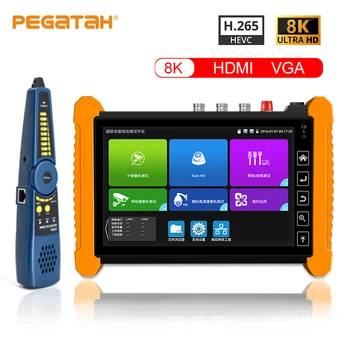 PEGATAH 8K Jälgida CCTV Tester HDMI-VGA-Sisend IPC Kaamera Tester IPC Tester Poe Testijad CCTV Kaamera