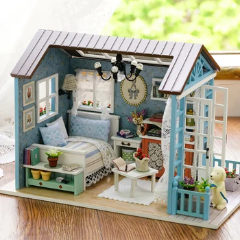 DIY Kääbus Nukumaja Mudel Puidust Mänguasi Mini Mööbel on Käsitsi valmistatud Nukk Maja, Mänguasjad, Laste Sünnipäev Kingitused, Mänguasjad