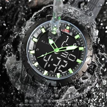 Meeste Kummist rihm Ujuda Kellad 2022 LED Digitaalne Alarm kvaliteetne Quartz Watch Sõjalise Veekindel 50M Dual Display Kell, UUS